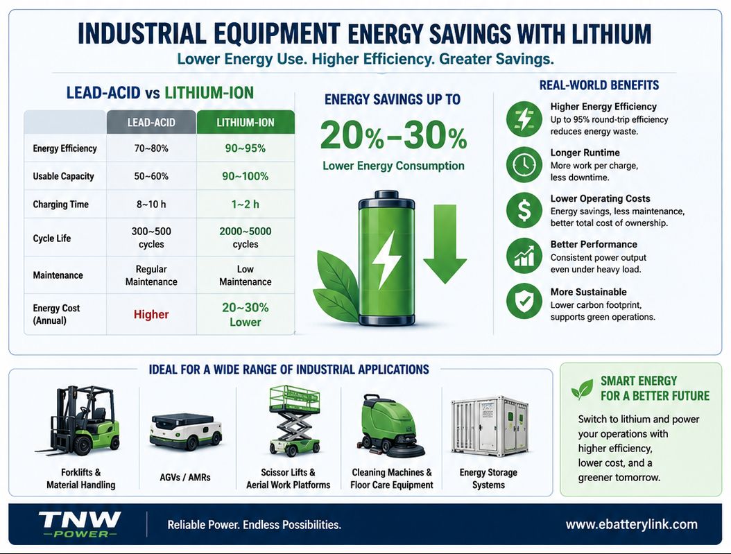 Industrial Equipment Energy Savings with Lithium